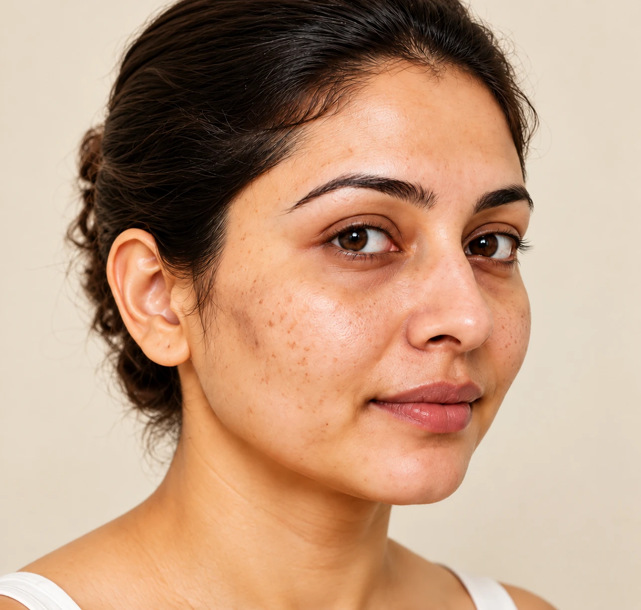 AI-Based 5D Skin Analysis / Skin Test, illustrative before example