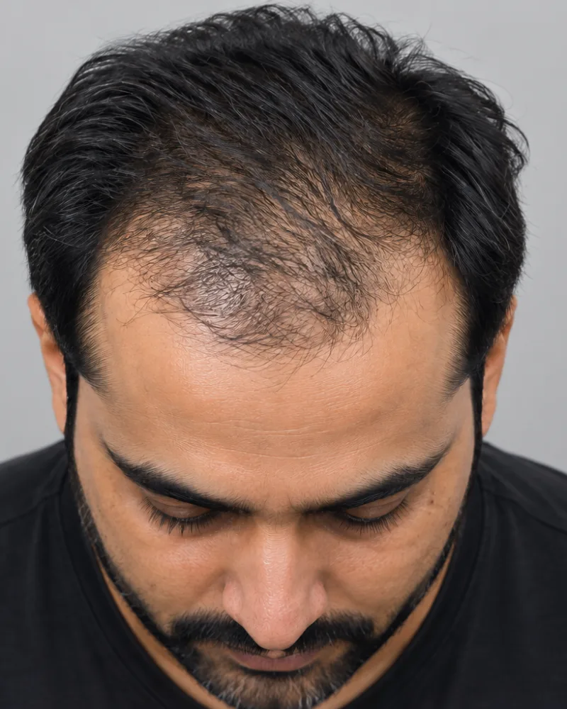 QR678 Zeo Treatment for Hair Regrowth, illustrative before example